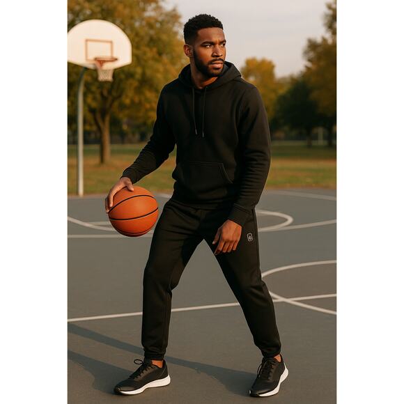 AND1 Men’s Black Tech Fleece Sweatpants Size L (32x30) - Picture 2 of 13